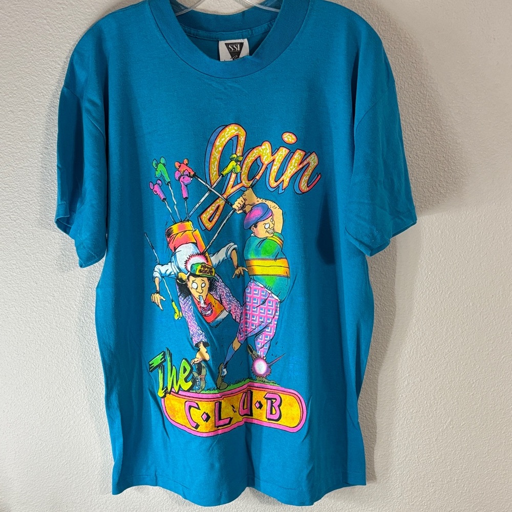 Vibrant Blue Graphic vintage Shirt SSI tag single stitching